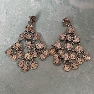 R.J. Graziano silver mini coin dangle earrings